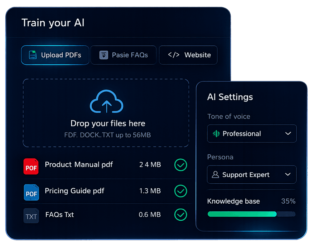 Knowledge base upload